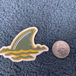 10/$10 Stickers - Shark Fin in Waves with Yellow and Green Design